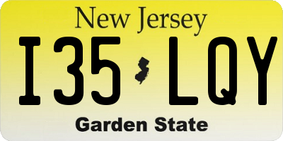 NJ license plate I35LQY