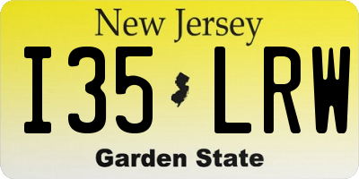 NJ license plate I35LRW