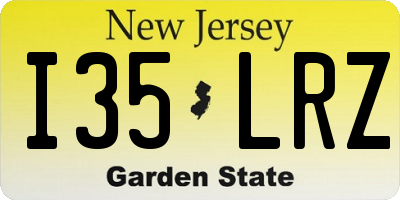 NJ license plate I35LRZ