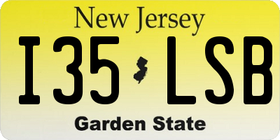 NJ license plate I35LSB