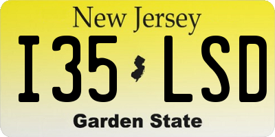 NJ license plate I35LSD