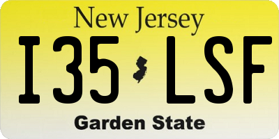 NJ license plate I35LSF