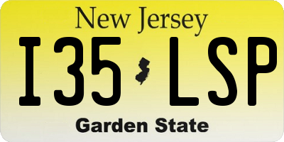 NJ license plate I35LSP