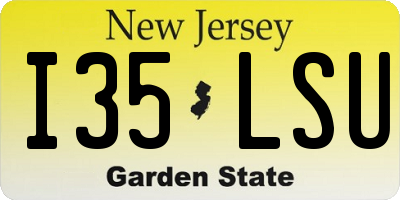 NJ license plate I35LSU