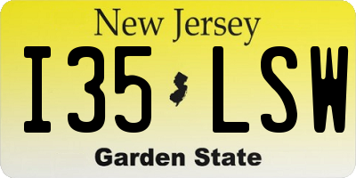 NJ license plate I35LSW