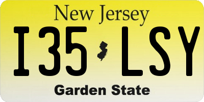 NJ license plate I35LSY