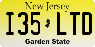 NJ license plate I35LTD