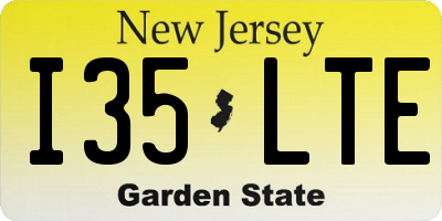 NJ license plate I35LTE