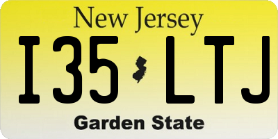 NJ license plate I35LTJ