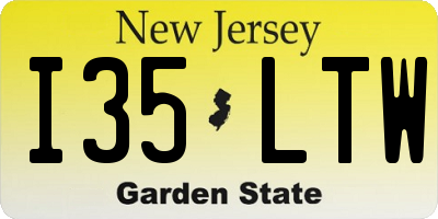 NJ license plate I35LTW