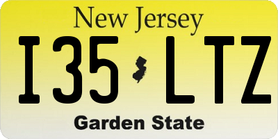 NJ license plate I35LTZ
