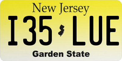 NJ license plate I35LUE