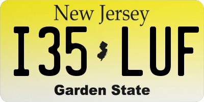 NJ license plate I35LUF