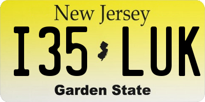 NJ license plate I35LUK