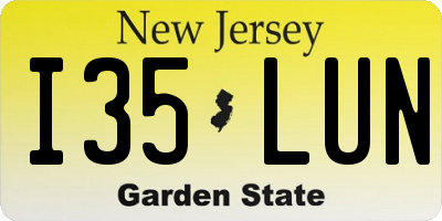 NJ license plate I35LUN