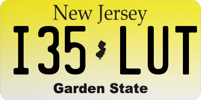 NJ license plate I35LUT