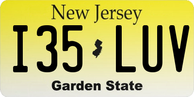 NJ license plate I35LUV