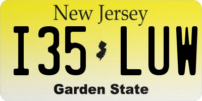 NJ license plate I35LUW