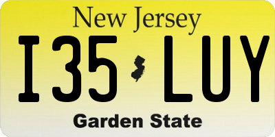 NJ license plate I35LUY