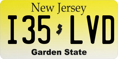 NJ license plate I35LVD