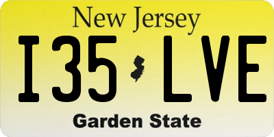 NJ license plate I35LVE