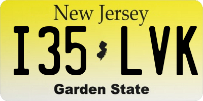 NJ license plate I35LVK