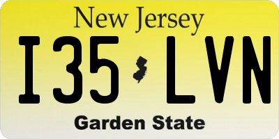 NJ license plate I35LVN