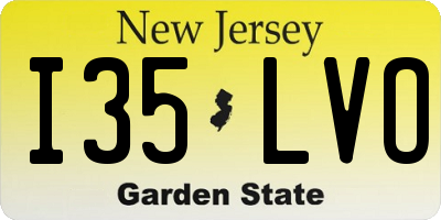 NJ license plate I35LVO