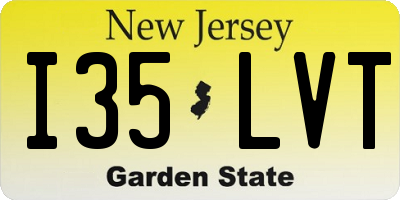 NJ license plate I35LVT