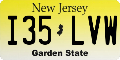 NJ license plate I35LVW