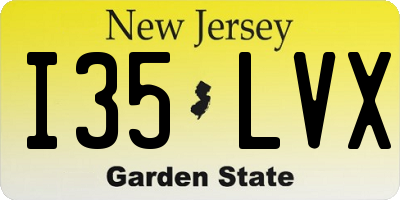 NJ license plate I35LVX
