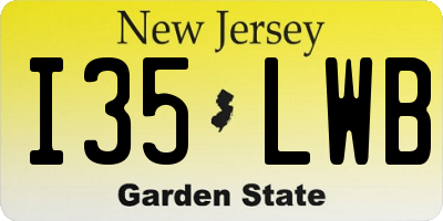 NJ license plate I35LWB