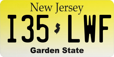 NJ license plate I35LWF