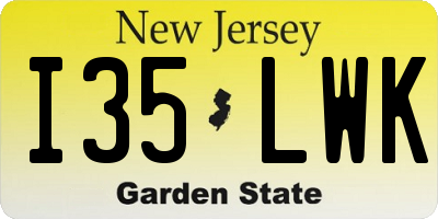 NJ license plate I35LWK