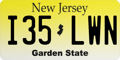 NJ license plate I35LWN