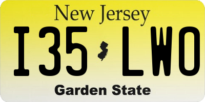 NJ license plate I35LWO