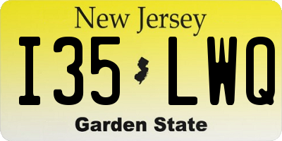 NJ license plate I35LWQ