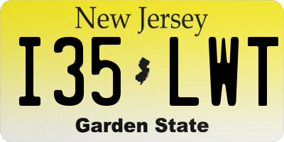 NJ license plate I35LWT