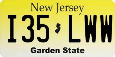 NJ license plate I35LWW
