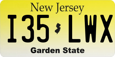 NJ license plate I35LWX