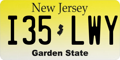 NJ license plate I35LWY