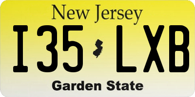 NJ license plate I35LXB