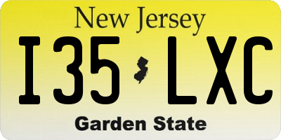 NJ license plate I35LXC