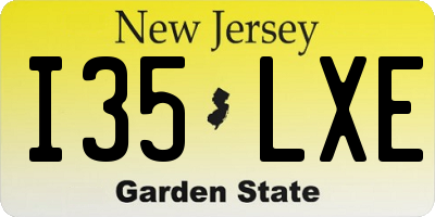 NJ license plate I35LXE