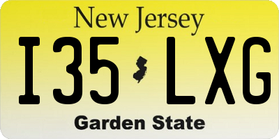 NJ license plate I35LXG