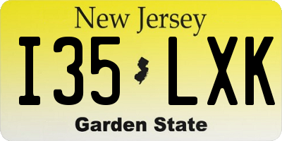 NJ license plate I35LXK