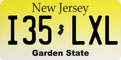 NJ license plate I35LXL
