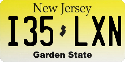 NJ license plate I35LXN