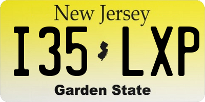 NJ license plate I35LXP
