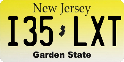 NJ license plate I35LXT